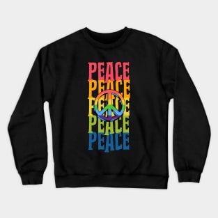 RAINBOW Peace Sign Activist Crewneck Sweatshirt